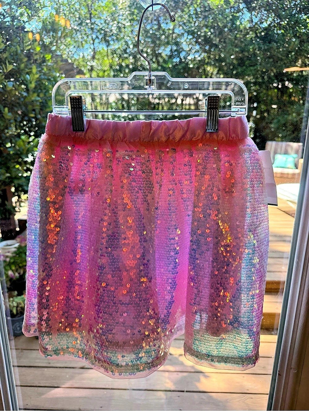Girls Sequin Mini Skirt in Pink & Purple Like New